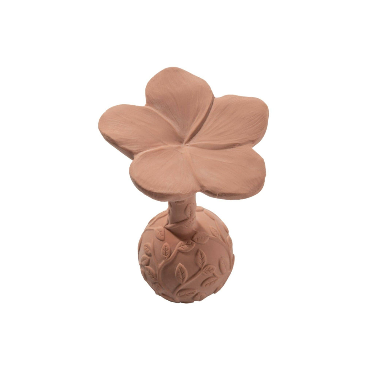 Natural Rubber Rattle Plumeria - Rose - HoneyBug 