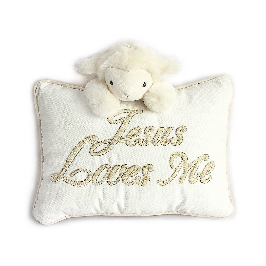 'Jesus Loves Me' Lamb Accent Pillow - HoneyBug 