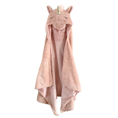 'Uliana' Plush Unicorn Hooded Blanket - HoneyBug 