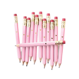 Mini Gold Heart - Pink Mini Pencils - HoneyBug 