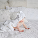 Organic Cotton Hooded Towel - White - HoneyBug 