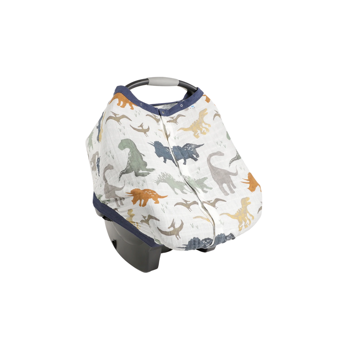 Cotton Muslin Car Seat Canopy - Dino Friends - HoneyBug 