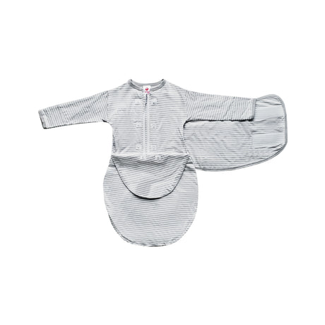 Gray Stripe | Starter Swaddle with Long Sleeves - HoneyBug 