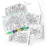 Box of 12 - Kids Color-In Postcard Kit - HoneyBug 