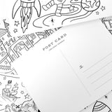 Box of 12 - Kids Color-In Postcard Kit - HoneyBug 