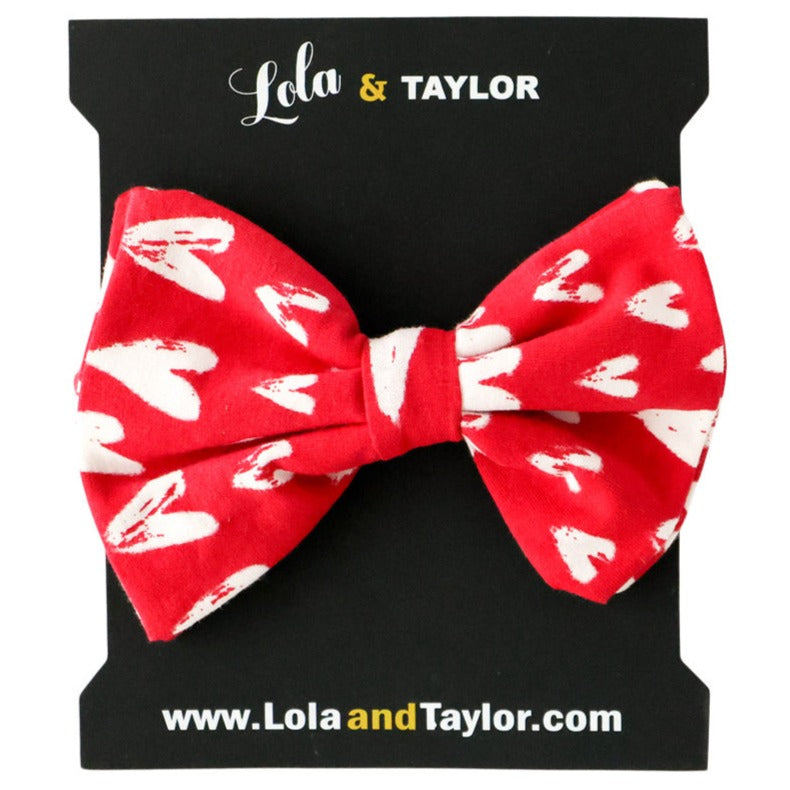 Lola & Taylor Girls Organic Cotton Large Bow Headband - Lot's of Love - HoneyBug 