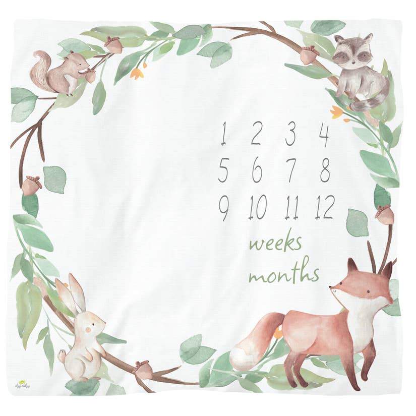 Cutie Captures™ Woodland Milestone Blanket - HoneyBug 