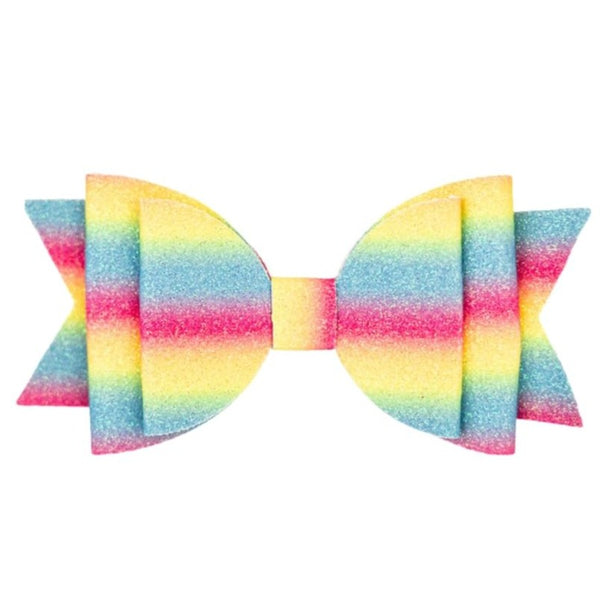 Rainbow Ombre Bow Clip - Kids Spring Hair Clip - HoneyBug 