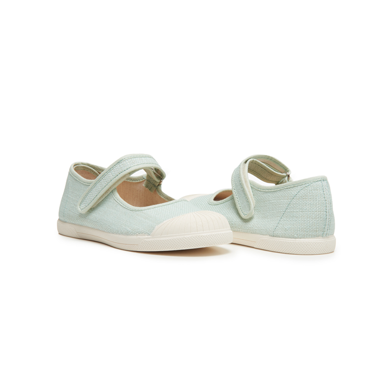 Linen Mary Jane Sneakers in Mint by childrenchic - HoneyBug 