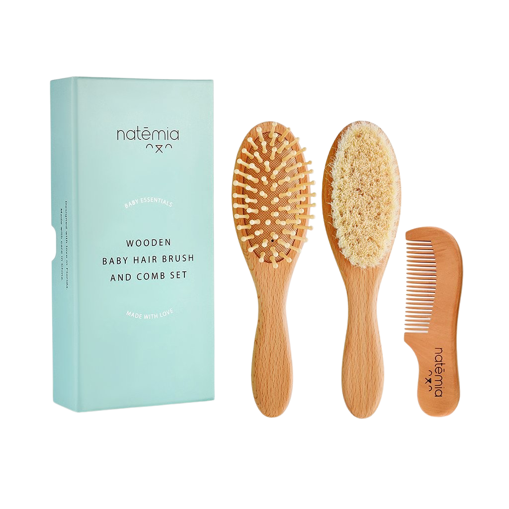 Wooden Baby Hair Brush and Comb Set - HoneyBug 