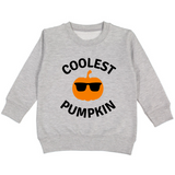 Coolest Pumpkin Sweatshirt - Autumn Kids Sweatshirt - Gray - HoneyBug 