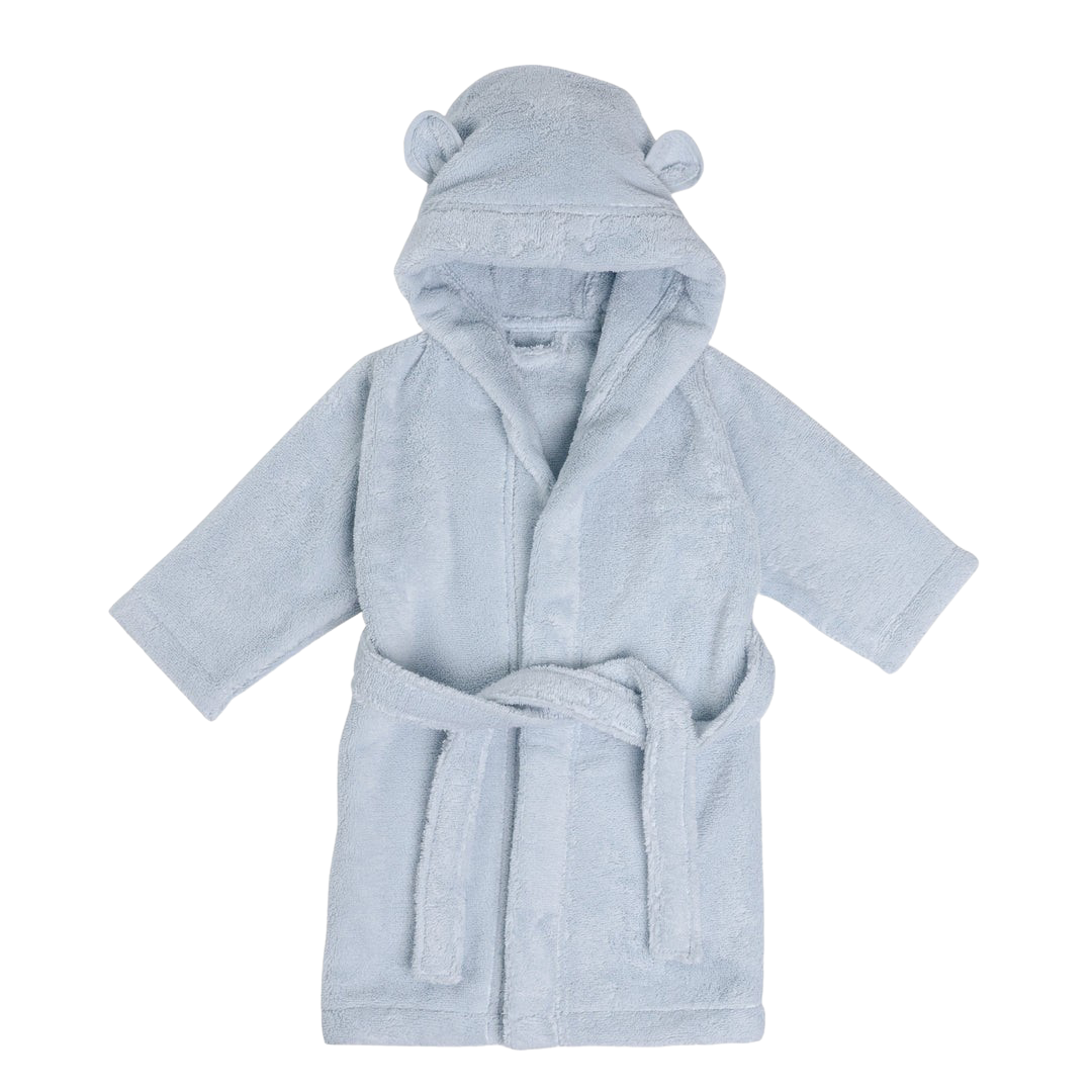 Organic Cotton Hooded Robe - Blue - HoneyBug 