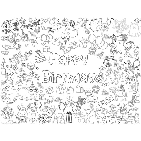 Party Animal Coloring Page by Creative Crayons Workshop - HoneyBug 