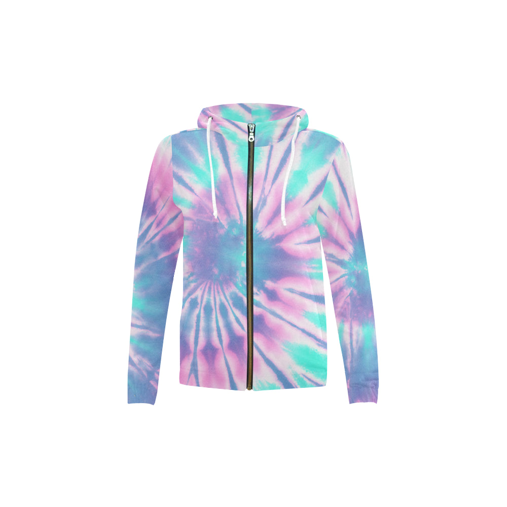 Pastel Tie dye Full Zip Hoodie by Stardust - HoneyBug 