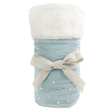 Celestial Velvet And Faux Fur Baby Blanket - Ice Blue - HoneyBug 