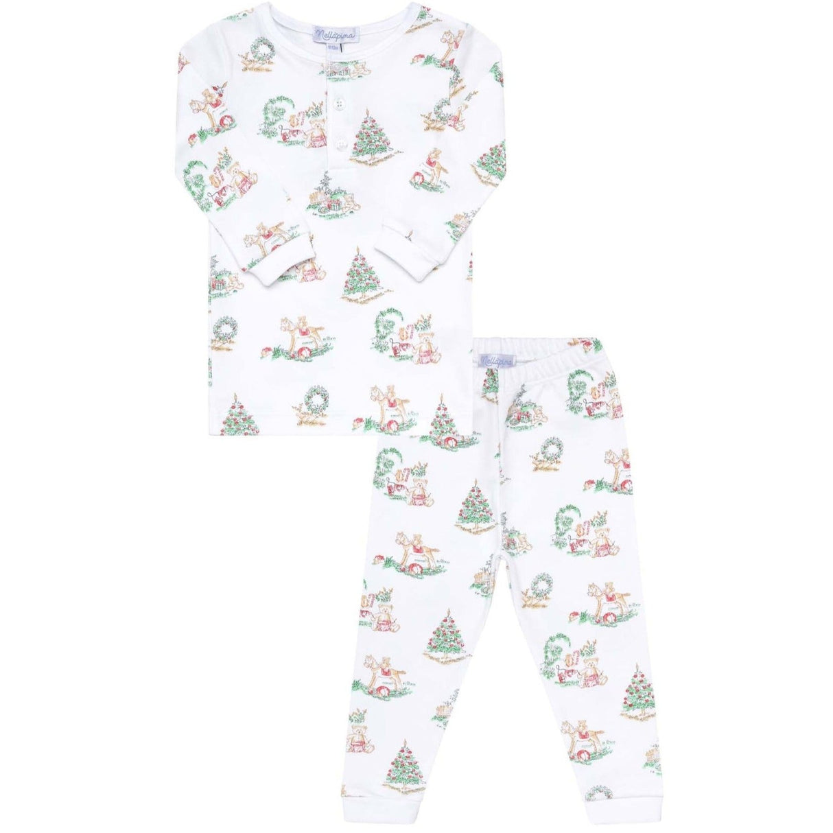 Boy Christmas Toile Pajama - HoneyBug 