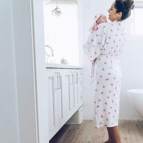 Plumeria Bamboo Mama Robe - HoneyBug 