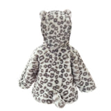 Leopard Faux Fur Hooded Baby Coat 6-12M - HoneyBug 