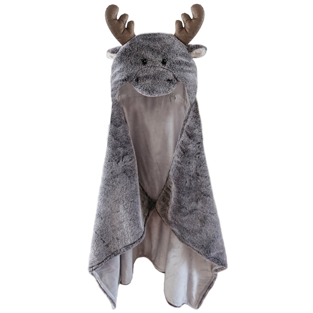 Marley Moose Hooded Blanket - HoneyBug 