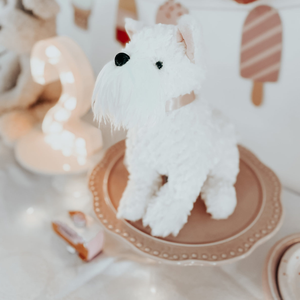 'Wes' Cream Westie Dog Plush Toy - HoneyBug 