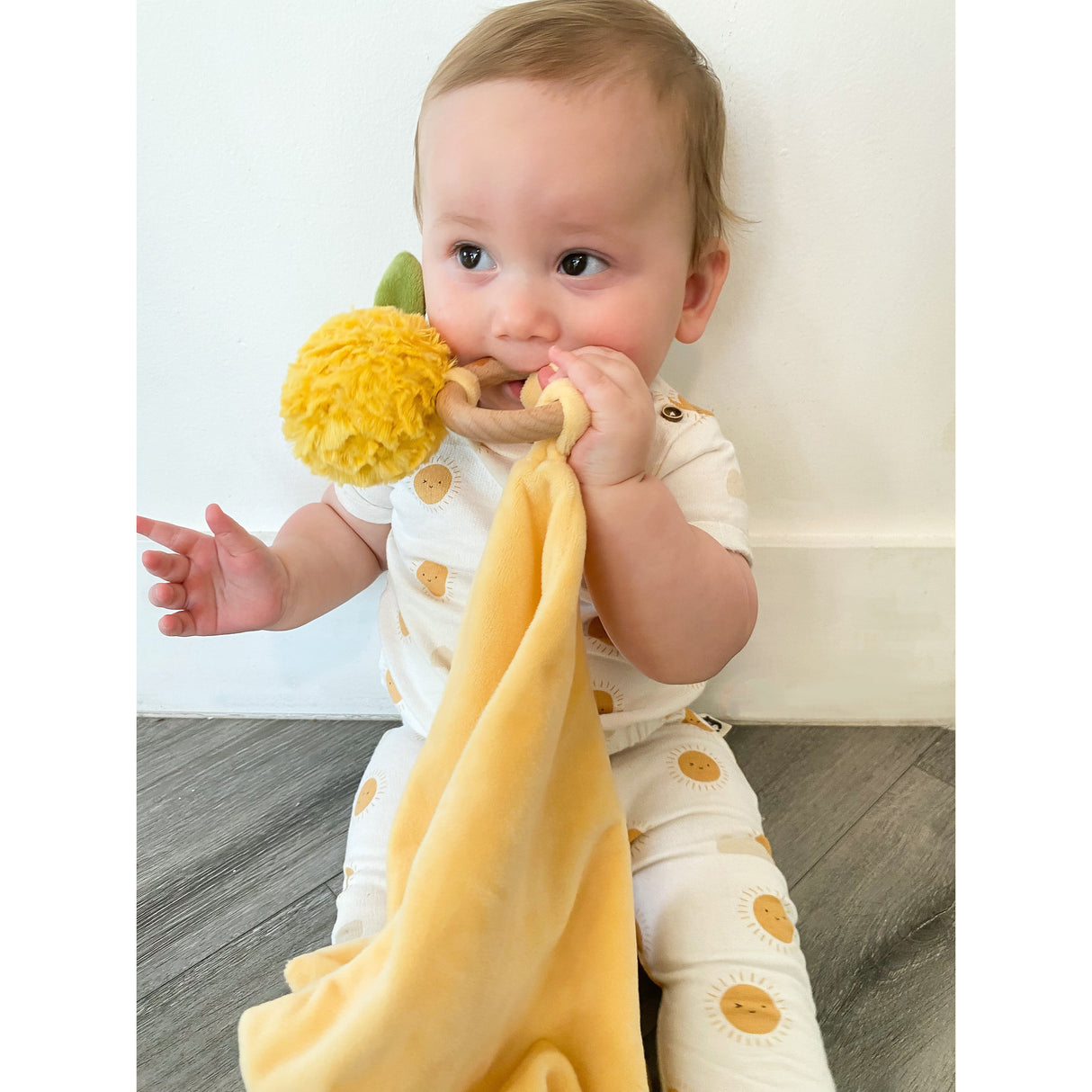 Pina Pineapple Wood Teether Security Blankie - HoneyBug 