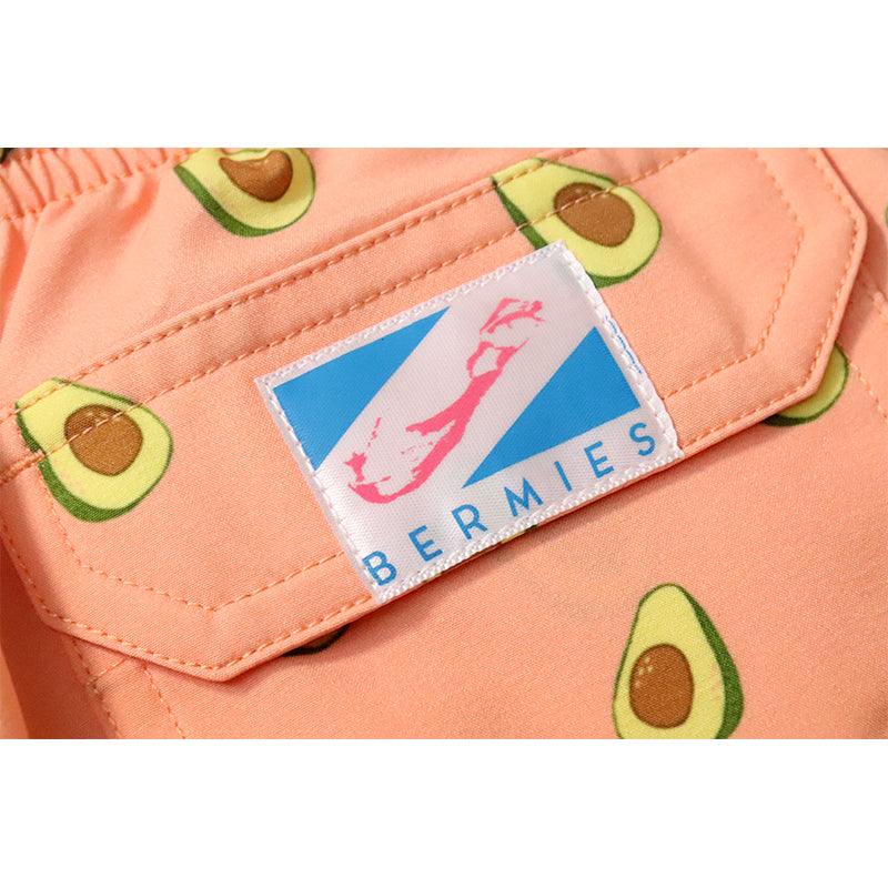 Pink Avocado - Kids Swim Trunks by Bermies - HoneyBug 