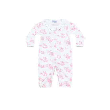 Pink Toile Baby Converter Gown - HoneyBug 