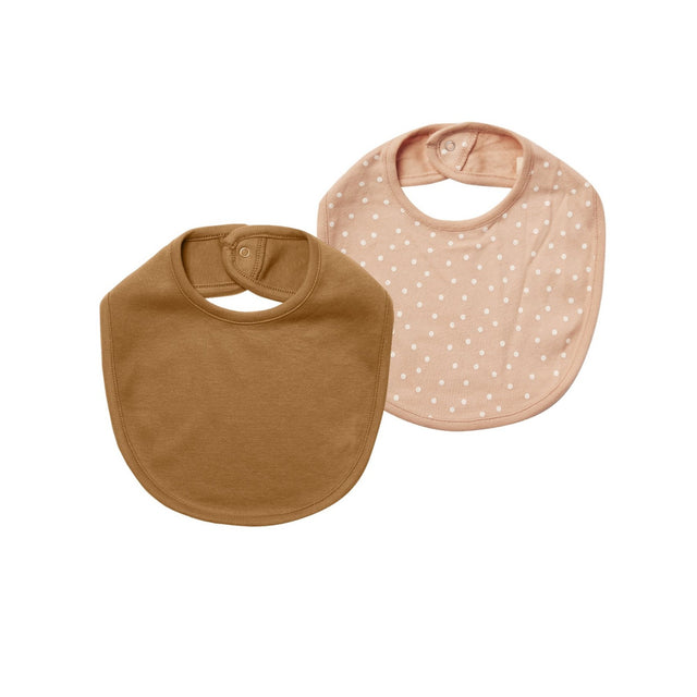 Jersey Snap Bibs Set | Petal Dots + Walnut - HoneyBug 