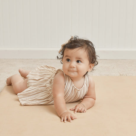 Skirted Tank Romper | Latte + Clay Stripe - HoneyBug 