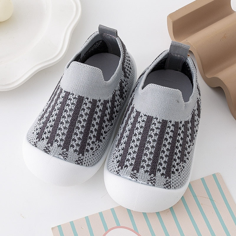 Baby First Walkers - Gray/Black - HoneyBug 