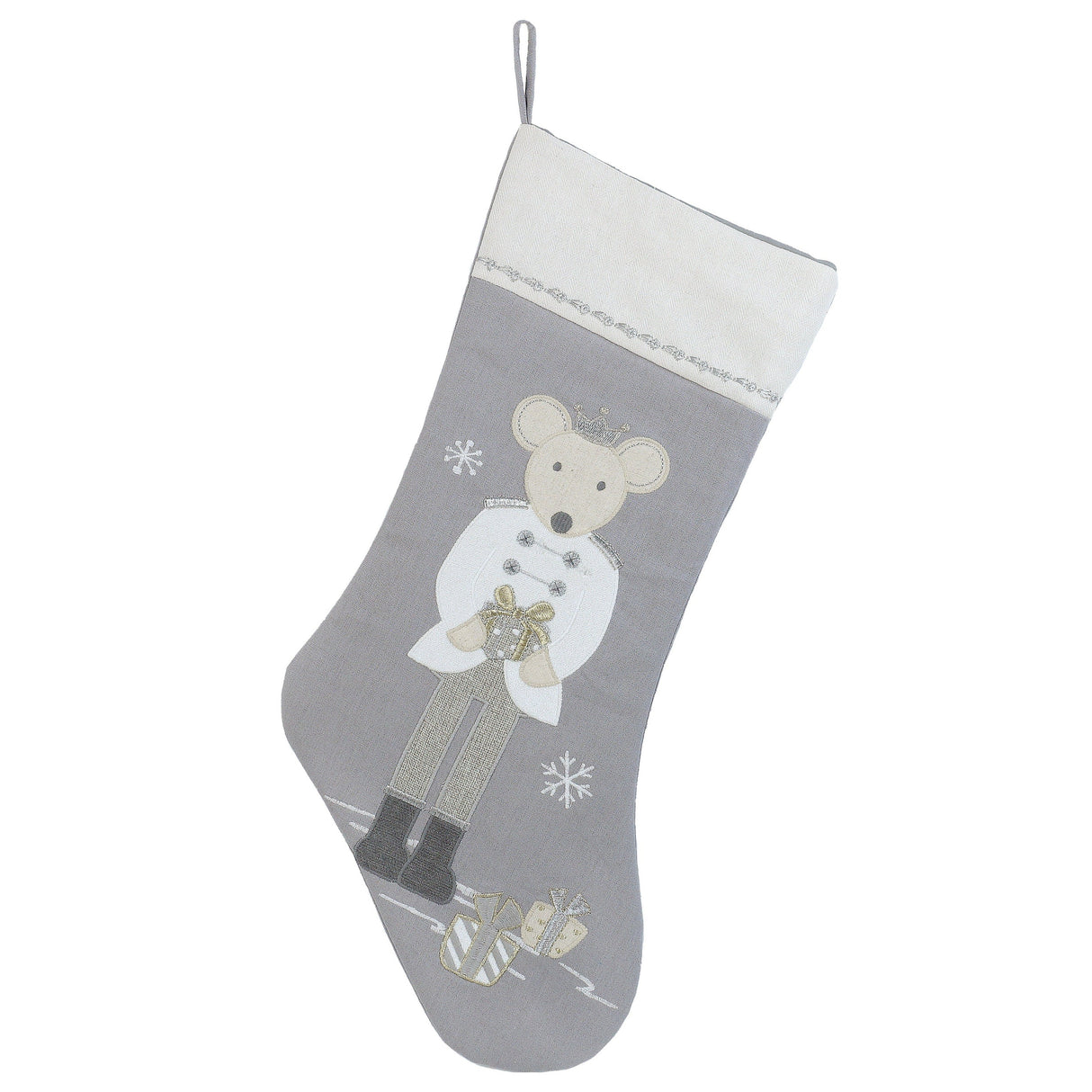 King Mouse Stocking - White - HoneyBug 