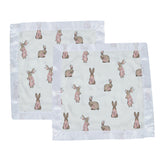 Powder Pink Bunnies Bamboo Newcastle Blankie - HoneyBug 