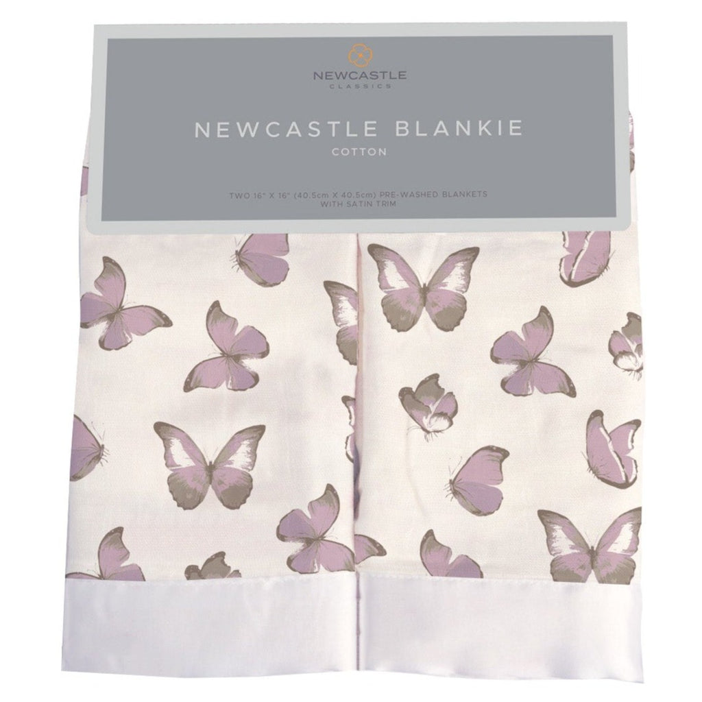 Winsome Butterflies Cotton Muslin Security Baby Blankie - HoneyBug 