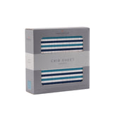 Blue and White Stripe Bamboo Crib Sheet - HoneyBug 