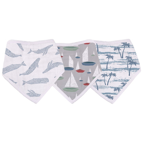 Ocean Tides Bamboo Bandana Bibs 3PK - HoneyBug 