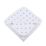 Periwinkle Diamond Polka Dot Bamboo Hooded Towel and Washcloth Set - HoneyBug 