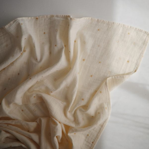 Muslin Swaddle Blanket Organic Cotton (Sun) - HoneyBug 