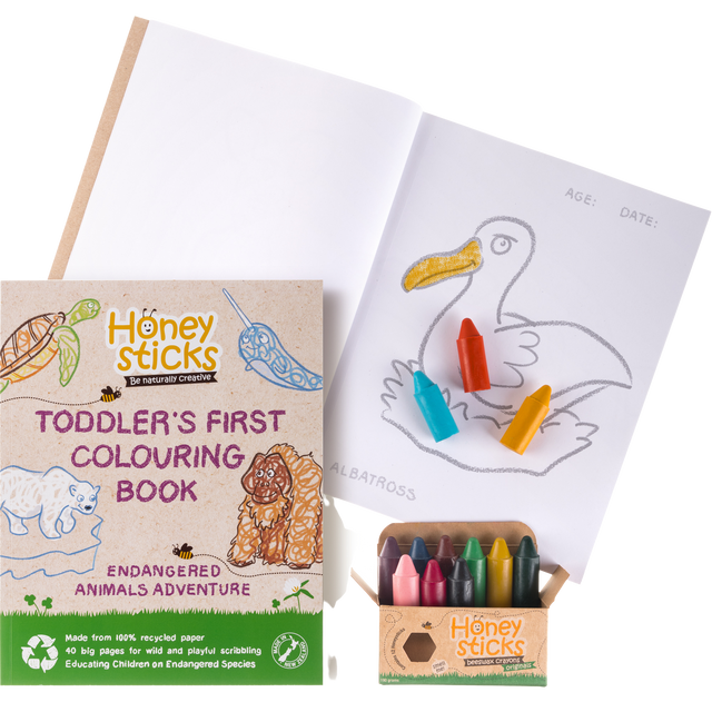 The Creative Kid Coloring Set - Endangered Animals Adventure by Honeysticks USA - HoneyBug 