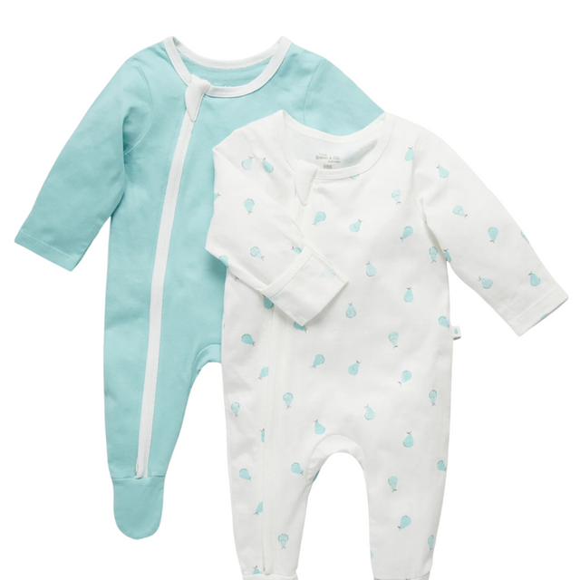 Zip Jersey Onesie 2-Pack - Ice - HoneyBug 