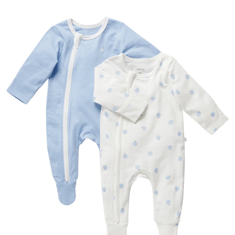 Zip Jersey Onesie 2-Pack - Sky - HoneyBug 