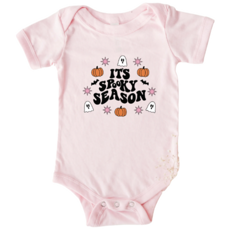 Pink "It's Spooky Season" Ghost - Baby Onesie - HoneyBug 