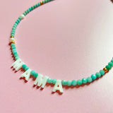 MAMA What The Shell Necklace- Aquamarine by House of Baesics - HoneyBug 