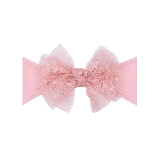 Itty Bitty Tulle Fab Bow - Rose Quartz - HoneyBug 