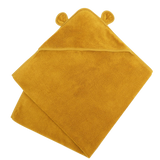 Organic Cotton Hooded Towel - Mustard - HoneyBug 