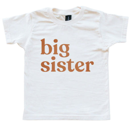 Big Sister Kids Tee - Cream with Camel Ink - HoneyBug 