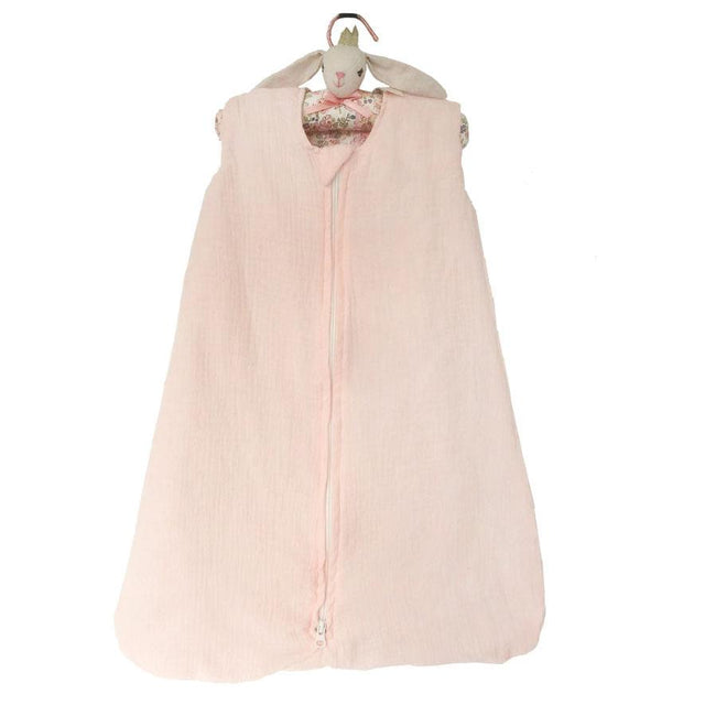 Blush Muslin Sleep Sack And Bunny Padded Hanger - HoneyBug 