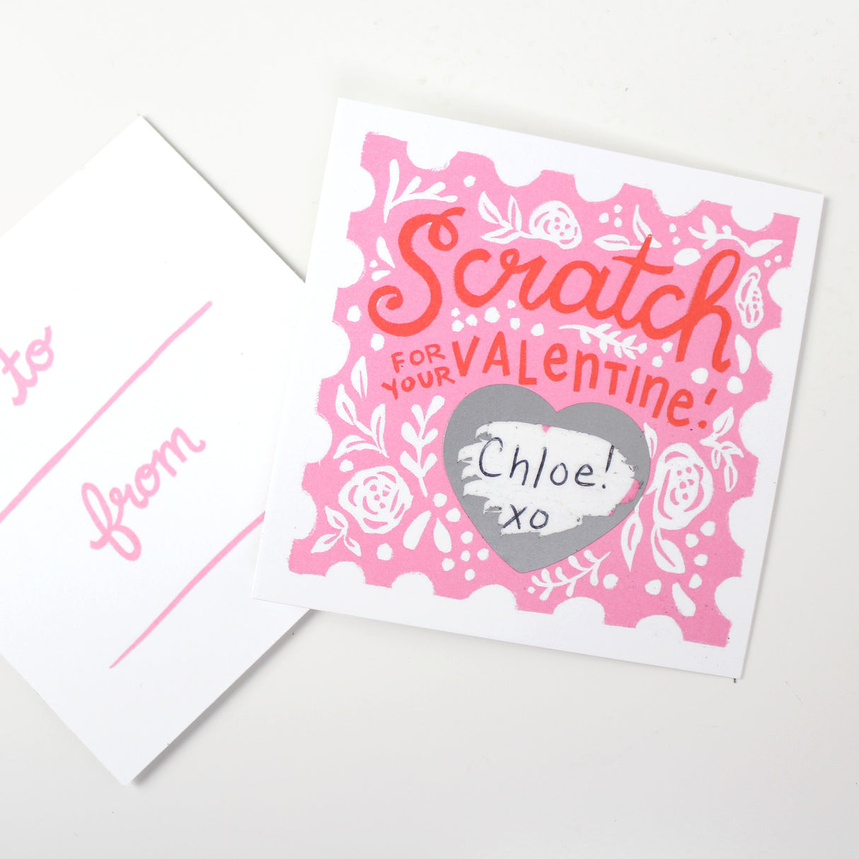 Scratch-off Valentines - Floral 18pk - HoneyBug 