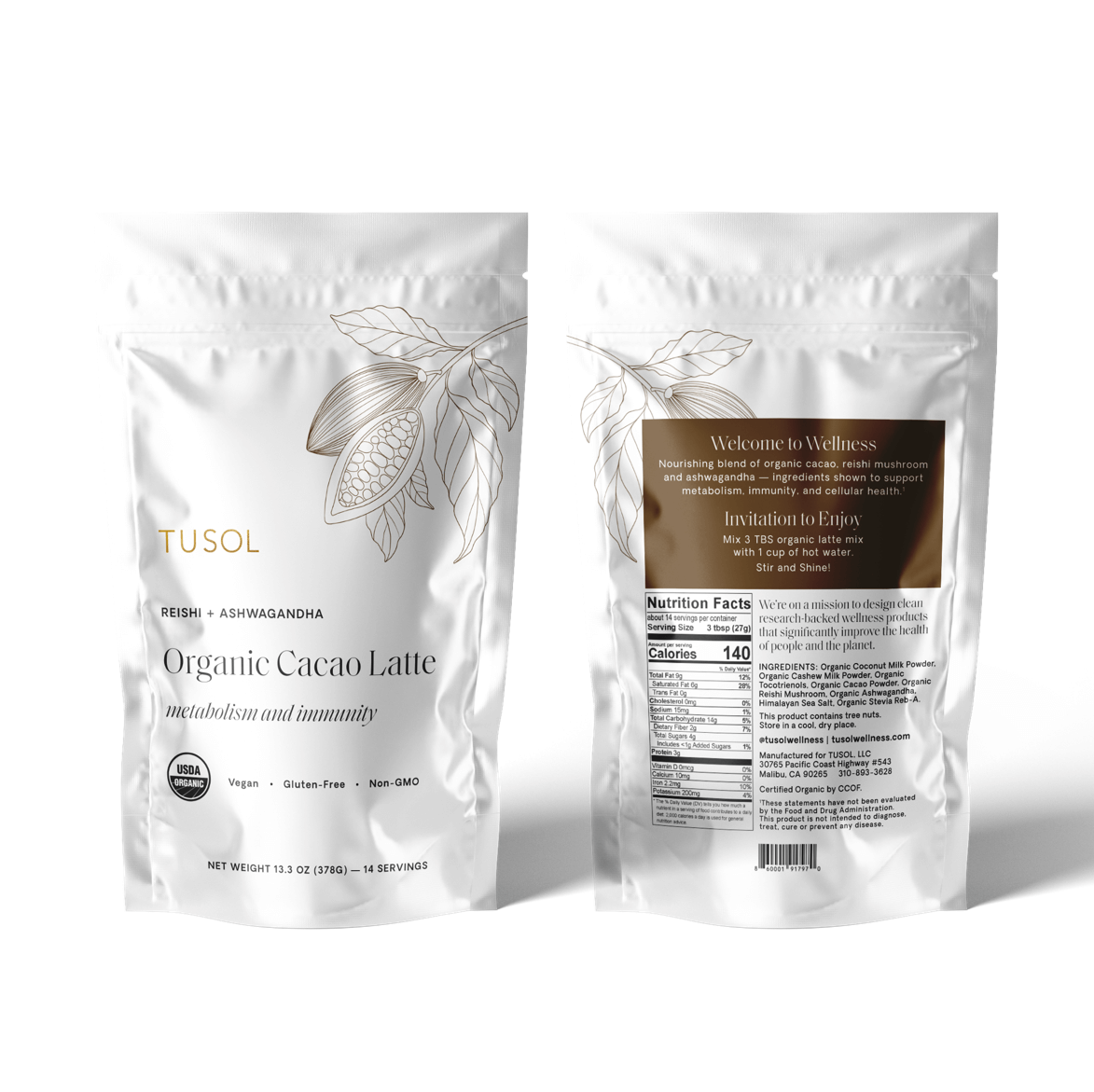 Organic Superfood Latte Mix by TUSOL Wellness - HoneyBug 