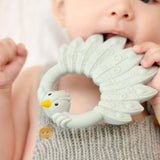 Natural Rubber Teether Peacock - Light Blue - HoneyBug 