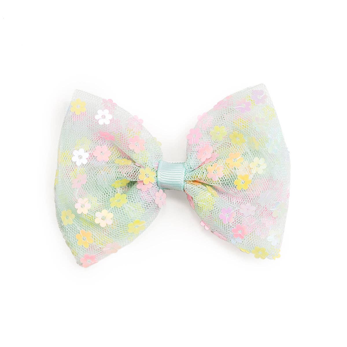 Robin Egg Blue Confetti Bow Clip - HoneyBug 